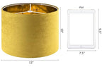 GO&SO Yellow Velvet Drum Lamp Shade Set of 2 Medium 13" Top x 13" Bottom x 10" High(Spider) Modern Lamp Shades For Table Lamps & Bedside Lamp Replacement Lampshade, Hand Crafted, Required Assembly - color: yellow--2, size: 13*13*10 inch-2 Pack
