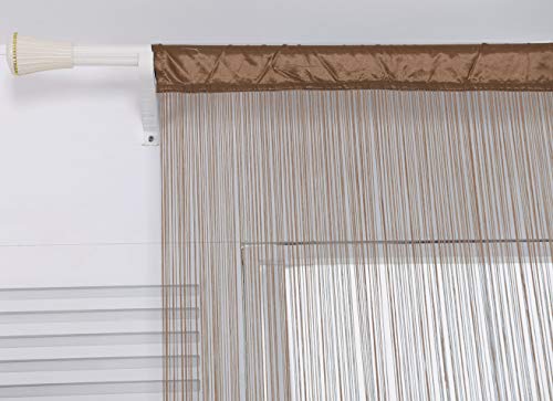 HSYLYM Spaghetti String Curtains for Doorways Privacy Door Frame Tassel Hippy Wall Kitchen Hallway Boho Fringe Curtain Hanging Door Room Dividers Decor 1 Panel（39×110in/100×280cm,Coffee） - color: Coffee, size: 39"W x 110"L (Pack of 1)