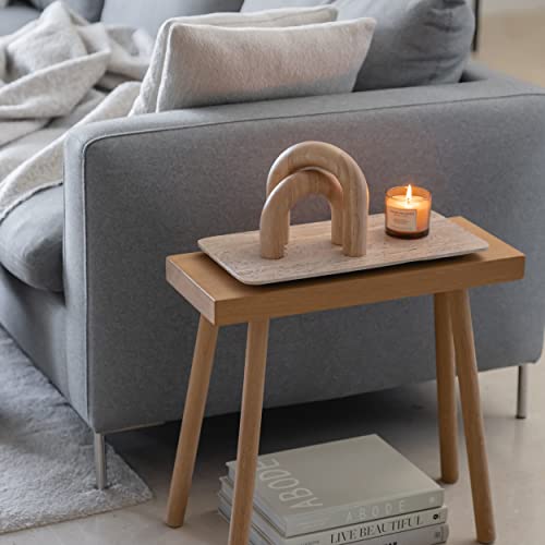 PEAKOLY Wood Arch Decorative Objects - Modern Bookshelf Decor, Coffee Table Sculpture, Floating Shelf Decor Accents, Japandi Home Decorations for Side, Console and Entryway Table - color: Natural
