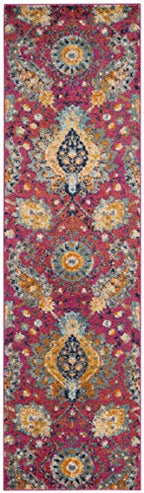 SAFAVIEH Madison Collection Runner Rug - 2'3" x 8', Fuchsia & Gold, Boho Chic Glam Paisley Design, Non-Shedding & Easy Care, Ideal for High Traffic Areas in Living Room, Bedroom (MAD600A) - color: Fuchsia/Gold, size: 2'3" x 8' (Runner)