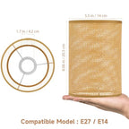 Angoily Rattan Lamp Shade for Table Lamps Woven Lamp Shade Cover for E27 Bulb Rustic Wicker for Bedroom Living Room Office Kitchen Entryway Decor
