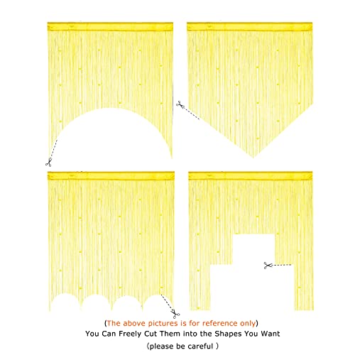 YaoYue Beaded Curtain Door String Curtains for Doorway Tassels Beads Hanging Fringe Hippie Room Divider Window Hallway Entrance Wall Closet Bedroom Privacy Decor (39×79in/100×200cm, Yellow) - color: Yellow, size: 39"W x 79"L (Pack of 1)