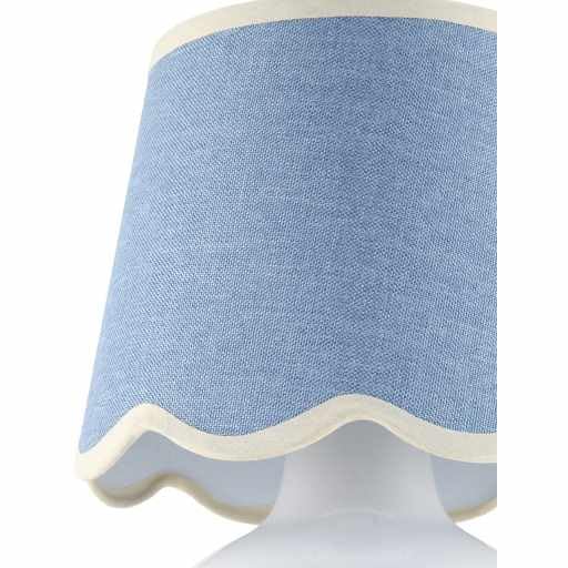 Benton Ceramic Table Lamp with Fabric Shade – 13" Bedside Accent Lamp for Bedroom, Living Room & Nightstand (Sky Blue) - color: Sky Blue