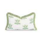 Hofdeco Premium Grandmillennial Coastal Hampton Patio Indoor Outdoor Lumbar Pillow Cover Only, 12"x20" Water Repellent for Backyard, Couch, Poolside, Grass Green Print Hydrangea Flowers - color: Grass Green Hydrangea Flowers 12"x20"
