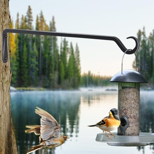 16 inch Plant Hanger, Sturdy Hanging Plant Bracket Outdoor, Hanging Plant Wall Hook Heavy Duty, for Hanging Bird Feeders, Planters, Lanterns, Wind Chimes, Indoor/Outdoor Use, Black, Set of 4 - color: Black, size: 16in-4-Black