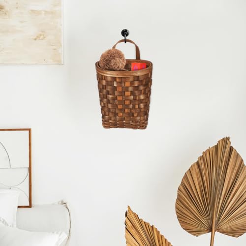 BESTOYARD Woven Wall Storage Basket 10.23"" x 6.69"" x 5.31"" – Space-Saving Vertical Hanging Organizer for Kitchen Fruits, Vegetables & Flowers – Farmhouse Decor for Indoor Walls, Doors & Patios