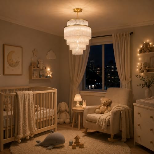 5-Tiered Boho Chandelier with Metal and White Fringe,3 Lights Fringe Pendant Light Fixture,Tassle Chandelier for entryway,Dining Room,Baby Nursery,Gold and White - color: White-Pendant