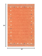 SAFAVIEH Himalaya Collection Area Rug - 5' x 8', Rust, Handmade Boho Tribal Wool, Ideal for High Traffic Areas in Living Room, Bedroom (HIM563P) - color: Rust, size: 5' x 8' (Rectangular)