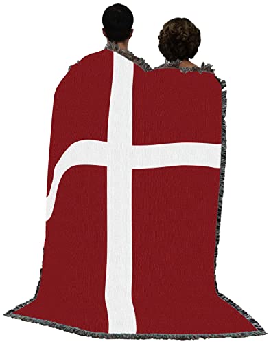 Pure Country Weavers Danish Denmark Flag Blanket - Gift Tapestry Throw - Woven from Cotton - Made in the USA (72x54) - color: Denmark, size: 72" x 54"