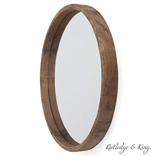 Rutledge & King Wall Mirror - Rustic Round Mirror - Decorative Circle Mirrors for Bathrooms, Living Rooms, and Bedrooms (1 Pack, Midwood - Large) - color: Midwood - Large