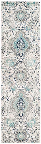SAFAVIEH Madison Collection Runner Rug - 2'3" x 10', Cream & Light Grey, Boho Chic Glam Paisley Design, Non-Shedding & Easy Care, Ideal for High Traffic Areas in Living Room, Bedroom (MAD600C) - color: Cream/Light Grey, size: 2'3" x 10' (Runner)