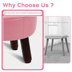 oakvivo Small Foot Stool Round Pouf Ottoman, 13'' Leather Foot Rest with Non-Skid Rubber Legs, Foolstool Ottomans for Couch, Sofa Footrest Step Stool for Living Room Bedroom Entryway Office, Pink - color: Pink