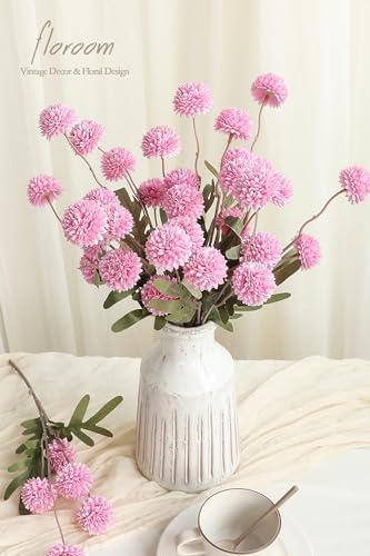 Floroom 6pcs Fuchsia Pink Faux Silk Mums Artificial Flowers, Bulk Fake Small Mini Chrysanthemums with Stems for DIY Wedding Centerpieces Floral Arrangements Vase Fillers Home Decorations - color: Fuchsia Pink, size: 6pcs