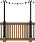 SINLEY 2 Pack 5Ft String Light Poles,Light Poles for Outside String Lights,Outdoor Light Poles with Fork,Metal Pole Stand for Patio,Backyard,Deck - style: 2 Pack 5Ft