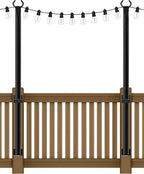 SINLEY 2 Pack 5Ft String Light Poles,Light Poles for Outside String Lights,Outdoor Light Poles with Fork,Metal Pole Stand for Patio,Backyard,Deck - style: 2 Pack 5Ft
