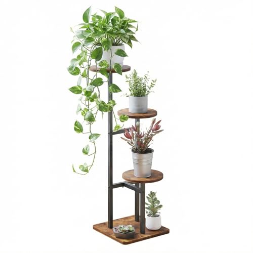 3 Tier Plant Stand Indoor, Multiple Plant Stands for Indoor Plants | Sturdy wood structure, space-saving corner design. Multi-layer rack holds multiple potted plants,ideal for living room