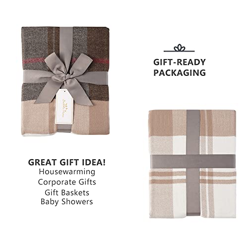 BATTILO HOME Brown Plaid Throw Blanket for Couch - Fall Plaid Blanket Buffalo Plaid Blankets - Lightweight Farmhouse Outdoor Throw Blankets for Bed, Sofa (50"x60", Coffee) - color: Coffee