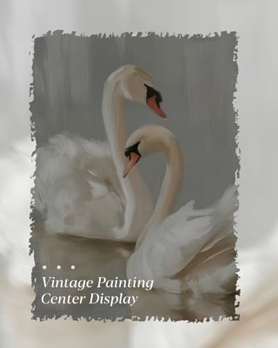 HUARCEY Gold Framed Vintage Wall Art for Living Room, Animals Painting Prints Shelf Decor for Kitchen, Aesthetic Bedroom Wall Art, Best Gifts for Friends or Family - Two Swans 16L x 12W - color: Two Swans, size: 16"L x 12"W