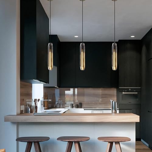 Pendant Lights Kitchen Island Pendant Lights Pendant Light fixtures Kitchen Pendant Light pendent Light 15" Smoke Gray Crystal lampshade Island Pendant Lights for Kitchen - color: Smoke Gray,Copper color