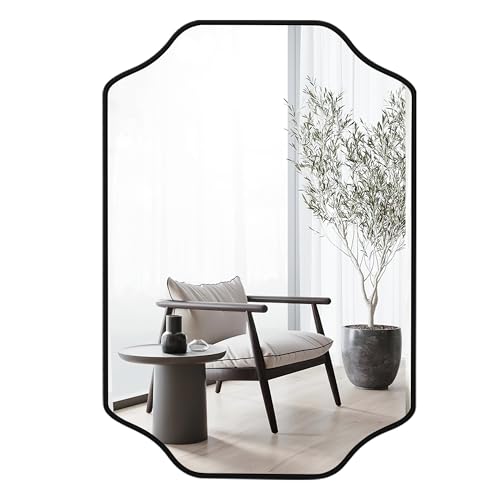 Black Bathroom Mirror Over Sink 24x36 Inch, Wall Mounted Modern Rectangle Vanity Mirrors with Tempered Glass for Bedroom Living Room or Entryway, Vertical/Horizontal Hanging - color: Black C, size: 36"L x 24"W