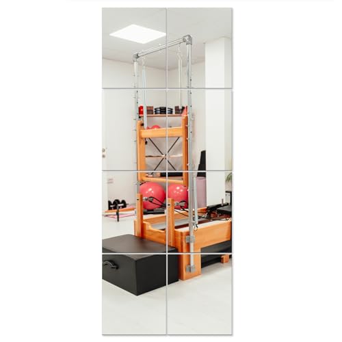Ruomeng Full Length Wall Mirror Tiles, Gym Mirrors 12" x 15" x 4Pcs Square Wall Mounted Mirror, Frameless Mirror Tiles for Home Gym, Bedroom, Door - size: 15"x12"-4pcs