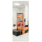 Ruomeng Full Length Wall Mirror Tiles, Gym Mirrors 12" x 15" x 4Pcs Square Wall Mounted Mirror, Frameless Mirror Tiles for Home Gym, Bedroom, Door - size: 15"x12"-4pcs