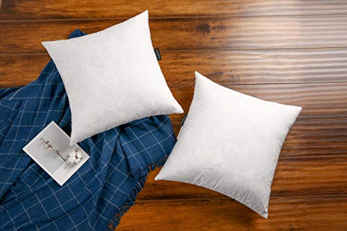 JA COMFORTS 26×26 Premium Goose Down Feather Throw Pillow Inserts(Set of 2)-5% Down Filling,High Filling Weight,250 TC Cotton Cover, Square, White - style: 26×26 (2 Pack)