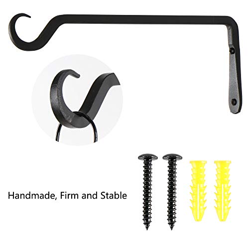 AILIN YELOKIE 12" Plant Hangers 8-Pack - Heavy Duty Rust-Resistant Steel Hooks for Bird Feeders, Indoor/Outdoor Plants & Wall Decor, Black - color: Black, size: 12in-8-Black