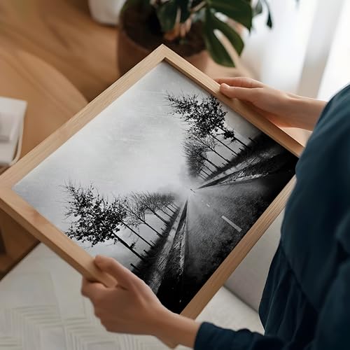 Monem Art Foggy Atmosphere Print - A Mortal in a Mirror World Poster - Landscape Art - Monochrome Office or Living Room Decor - 8x10 Unframed Wall Art by Adam Dauria - color: Style-06, size: 8"L x 10"W