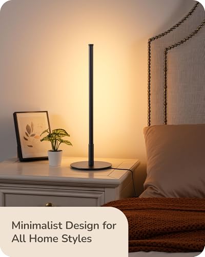 EDISHINE Upgraded LED Table Lamp, Stepless Dimmable Bedside Lamp with 3 Color Temperature, Modern Nightstand Lamp, Desk Lamp for Bedroom, Living Room, Corner, Gift, Metal Finish, Black, 6W - color: Black