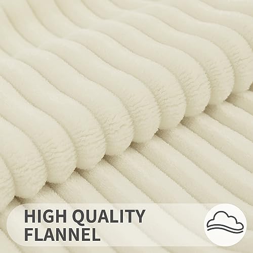 Simmore Decorative Throw Pillow Covers 24x24 Set of 2, Soft Natural Plush Flannel Double-Sided Fluffy Couch Euro Sham Pillow Covers for Sofa Living Room, Beige - color: Beige, size: 24" x 24" (Pack of 2)