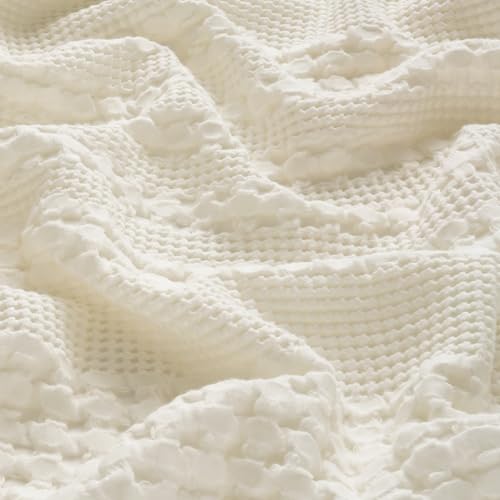 PHF 100% Cotton Waffle Pillow Shams Standard Size, 2 Pack 20" x 26" Soft Skin-Friendly Pillowcases, No Filling, Aesthetic Woven and Breathable Waffle Weave Pillow Case Covers for Bed, Ivory - color: Ivory, size: 26" x 20" (Pack of 2)