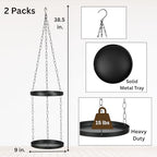 Shinehola 2 Pack Hanging Planters for Indoor Outdoor Plants 9", Plant Hanger Indoor | Metal Hanging Plant Holder, 2-Tier Hanging Plant Shelf, Hanging Basket, No Plant/Pot Included (2 Packs) - size: 2 Tier