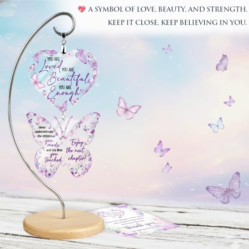 Thank You Gifts for for Women, Nurse, Coworkers, Teacher, Boss, Retirement Farewell Going Away - Appreciation Gifts Little Reminders You are Enough - Motivational Office Desk Decor - Retirement Gift - color: 12 - Farewell Butterfly