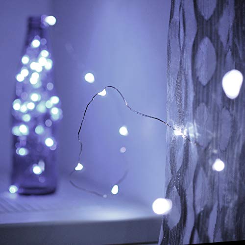 Ariceleo Led Fairy Lights Battery Operated, 4 Packs Mini Battery Powered Copper Wire Starry Fairy Lights for Bedroom, Christmas, Parties, Wedding, Centerpiece, Decoration (5m/16ft Cool White) - color: Cool White, size: 4 Pack