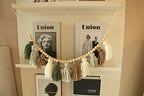 Tassel Garland - Boho Tassel Garland with Wood Beads - Wall Decor for Dorm, Girls Room and Nursery Room - Olive Green (36 inch) - size: 36 inch