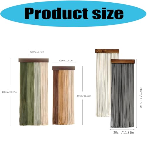 MENGLANSI 2Pieces Tassels Wall Tapestry Cotton and Wooden Hanging Decoration for Home Border Fabric Wall Art - color: Mixed colors