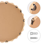 sawsile Circle Wood Mirrors for Wall, 36" Large Irregular Wavy Wood Modern Boho Vanity Farmhouse Mirrors for Bedroom Living Room Entryway Hallway Fireplace - size: 36"L x 36"W