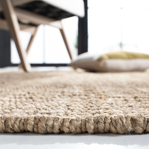 SAFAVIEH Natural Fiber Collection Accent Rug - 2' x 3', Grey, Handmade Boho Fringe Woven Jute, Ideal for High Traffic Areas in Entryway, Living Room, Bedroom (NF368C) - color: Grey, size: 2' x 3' (Rectangular)