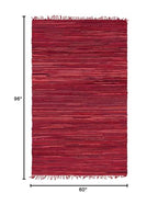 Unique Loom Chindi Cotton Collection Soft Hand Woven Natural Fiber Striped Area Rug, 5 ft x 8 ft, Red/Purple - color: Red/Purple, size: 5' x 8' (Rectangular)