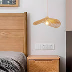 Boho Rattan Pendant Light Fixture Modern Style Hanging Light Bohia Natural Bamboo Handmade2-Light Hanging Lamp for Farmhouse Bedroom Living Room Dining Room M Size - size: 19.7''-2pcs