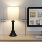 Seaside village 3 Way Touch Control Table Lamp, Modern Bedside Lamp for Bedroom, Dimmable Black Nightstand Lamp White Shade Desk Reading Light for Living Room Office Dorm, 3000K LED Bulb Included - color: Black Base with White Shade