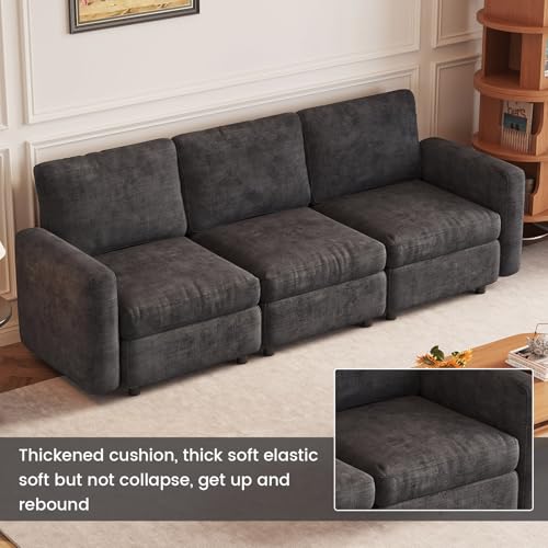 Guyii 2 Seats Sectional Sofa Comfy Loveseat Upholstery Couch Dark Gray Color for Living Room Apartment Bedroom - color: Dark Gray, size: 2 seater