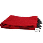 Open Road Goods Solid Color Mexican Yoga Blanket – Large Handwoven Throw for Yoga, Beach, Camping or Home – Soft and Durable Cotton Blend - color: Red Blanket