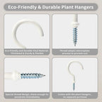2 Pack Macrame Plant Hangers, Hanging Planters Indoor Outdoor Handmade Cotton Rope Hanging Plant Pot Durable Flower Pots Holder for Home Garden Balcony Ceiling Decorations with 2 Hooks(White) - style: Style5-2 Pack