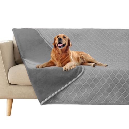 fuguitex Waterproof Dog Blanket Bed Cover Dog Crystal Velvet Moroccan Fuzzy Cozy Plush Pet Blanket Throw Blanket for Couch Sofa(40 * 60 inch, Light Grey+Grey) - color: Light Grey+grey, size: 40x60 Inch (Pack of 1)
