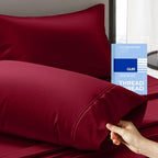 THREAD SPREAD 100% Cotton Pillow Cases Queen Size Set of 2 - Luxury 400 Thread Count Queen Pillow Cases (Burgundy), Soft Cooling Breathable Hotel Cotton Pillowcases, Fits Standard Pillows - color: Burgundy, size: Queen - Pack of 2