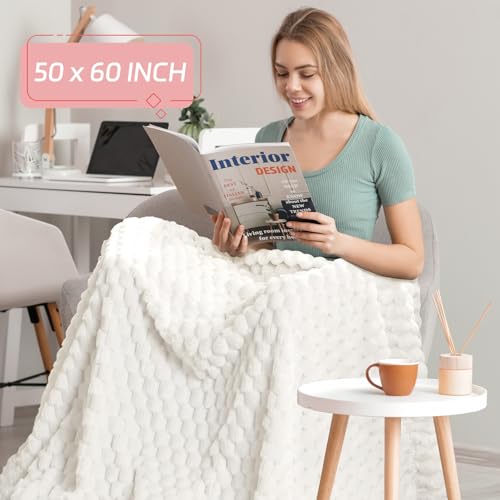6 Pcs Fleece Throw Blanket - Turtle Velvet Jacquard Decorative Blankets 50 x 60 Inch, 240 GSM Cozy Lightweight Bed Throw for All Seasons and Valentine's Day, Donation Gifts, Beige - color: Beige