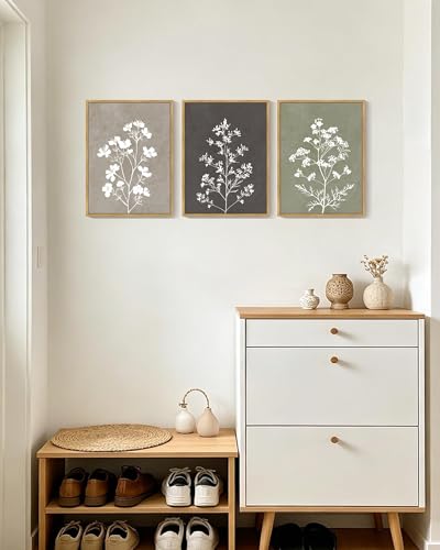Drsoum Flower Framed Wall Art Vintage Floral Minimalist Wall Hanging Decor Farmhouse Colorful Botanical Prints Artwork for Office Dining Room Hallway 11x14in Natural Framed - color: Retro Flower, size: 11x14in, Natural Framed