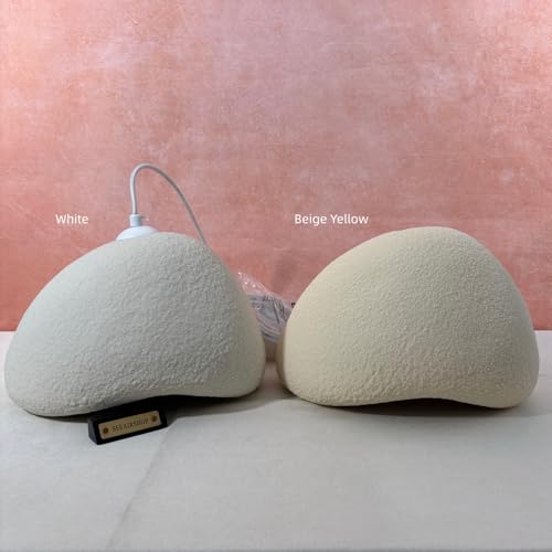 Scandinavian Pendant Lights Kitchen Island White Concrete Cement Look Pendant Light Dome Hanging Lamp Wabi Sabi Chandelier - Medium - color: White, size: Medium 15.7”
